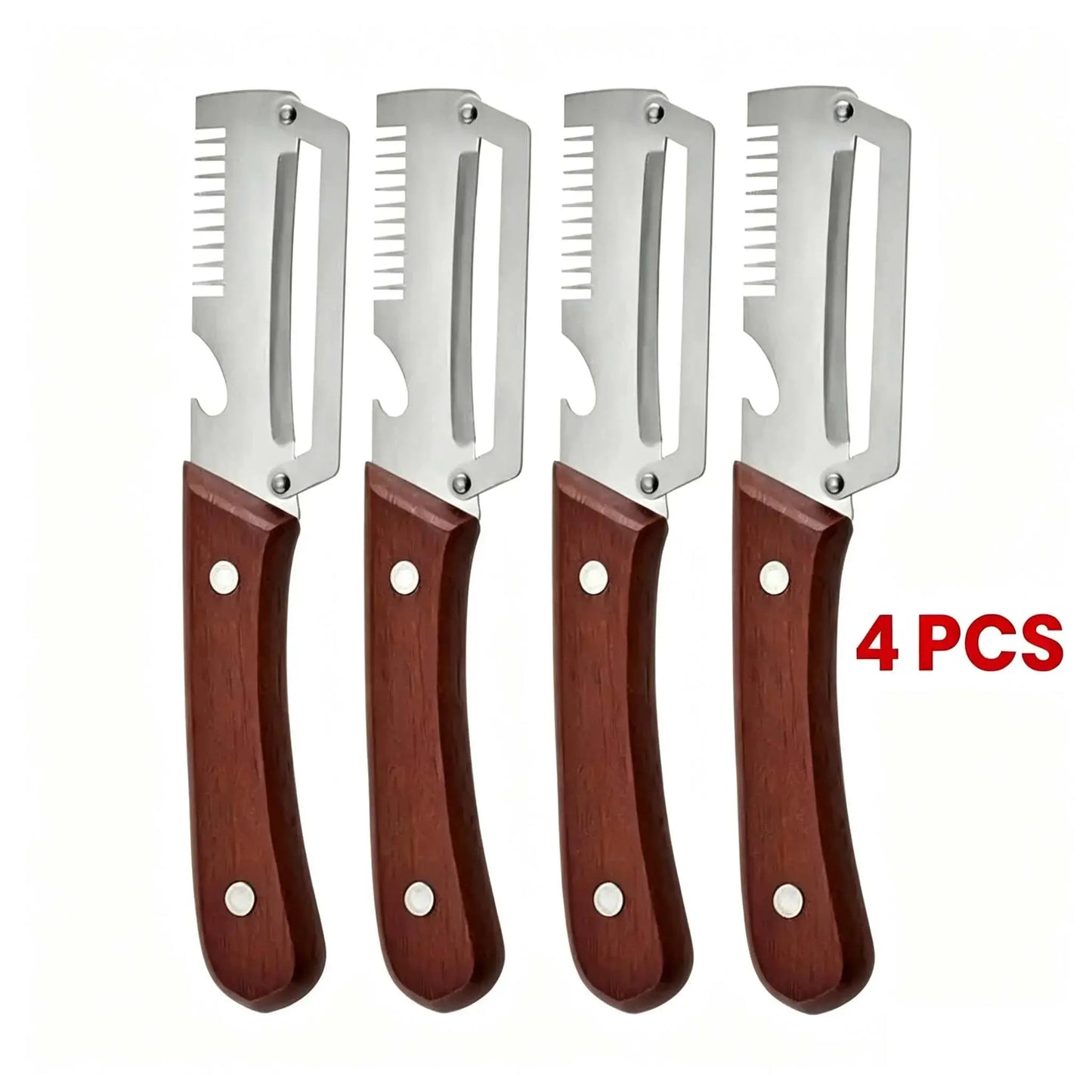 Premium-Grade Fruit & Vegetable Peeler| Sharp Stainless Steel Blade, Ergonomic Wooden Handle + Built-In Bottle Opener – Ideal for Daily Kitchen Use (Potatoes, Apples, Pumpkins & More)