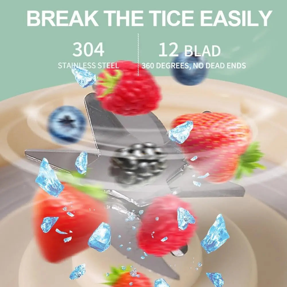 580ML Portable Juicer with LED Display USB Rechargeable Handheld Juice Blender 22000 RPM Self-Cleaning Bpa-Free for Smoothies and Juices with Ice Crush Function