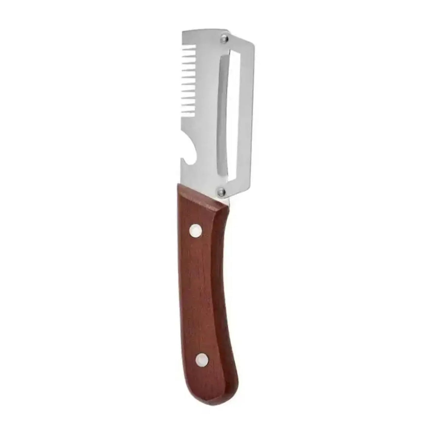 Premium-Grade Fruit & Vegetable Peeler| Sharp Stainless Steel Blade, Ergonomic Wooden Handle + Built-In Bottle Opener – Ideal for Daily Kitchen Use (Potatoes, Apples, Pumpkins & More)
