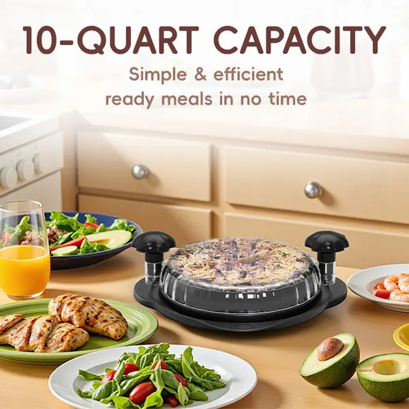 XL Chicken Shredder Tool Twist 11 Inch Large Capacity Meat Shredder Bowl with Visible Lid Ergonomic Handle Strong Non Slip Base Dishwasher Safe Kitchen Gadget for Chicken Pork Beef Vegetables Meal Prep Elegant Black