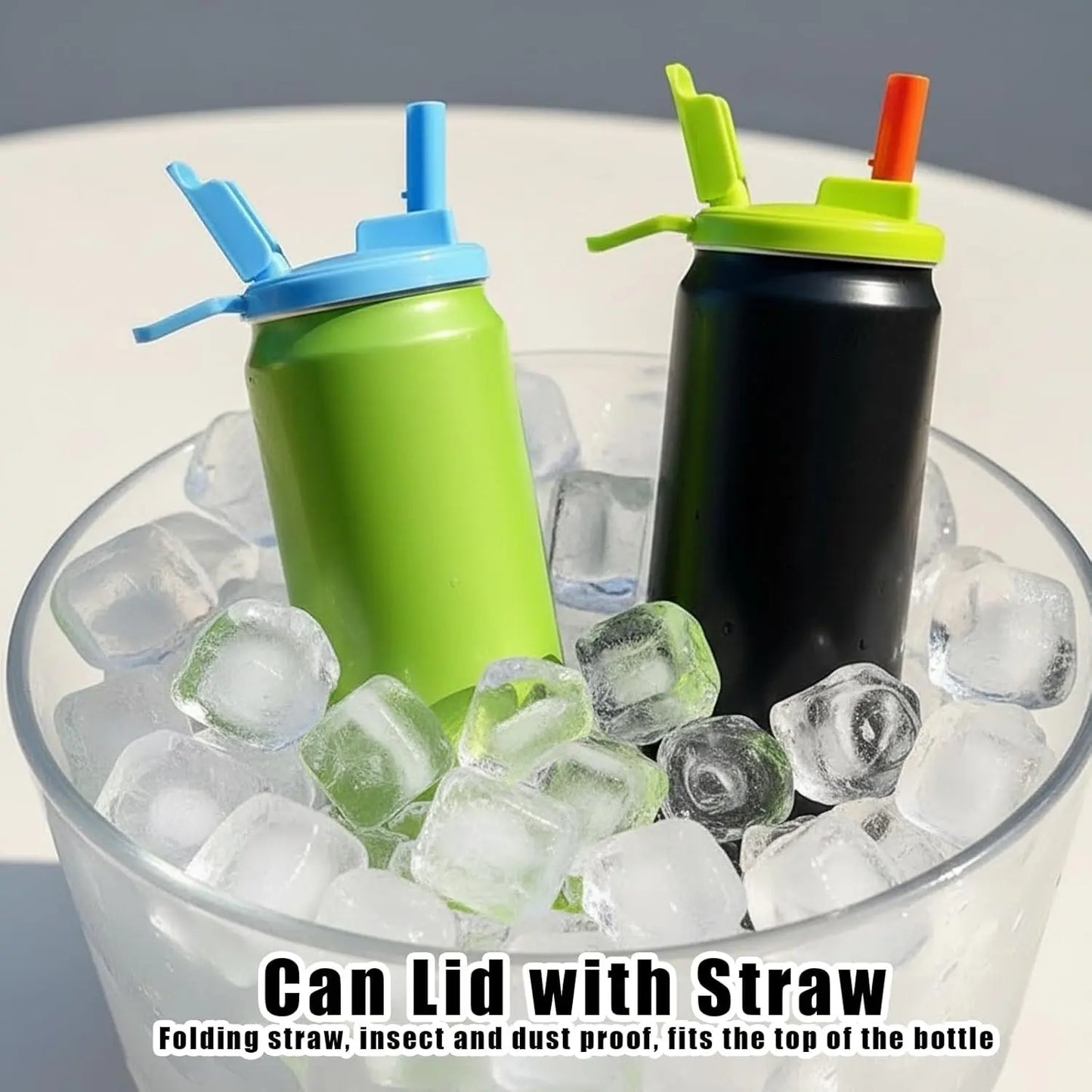 4/6/8-Pack Bpa-Free Soda Can Lids with Straw - Reusable Lids for Seltzer, Juice & Beverage, Silicone Straws Included Drink Covers, Straw Spout Lid Tools for Solving the Sealing of Soda Cans, Essential for Families, Traveling and Picnics