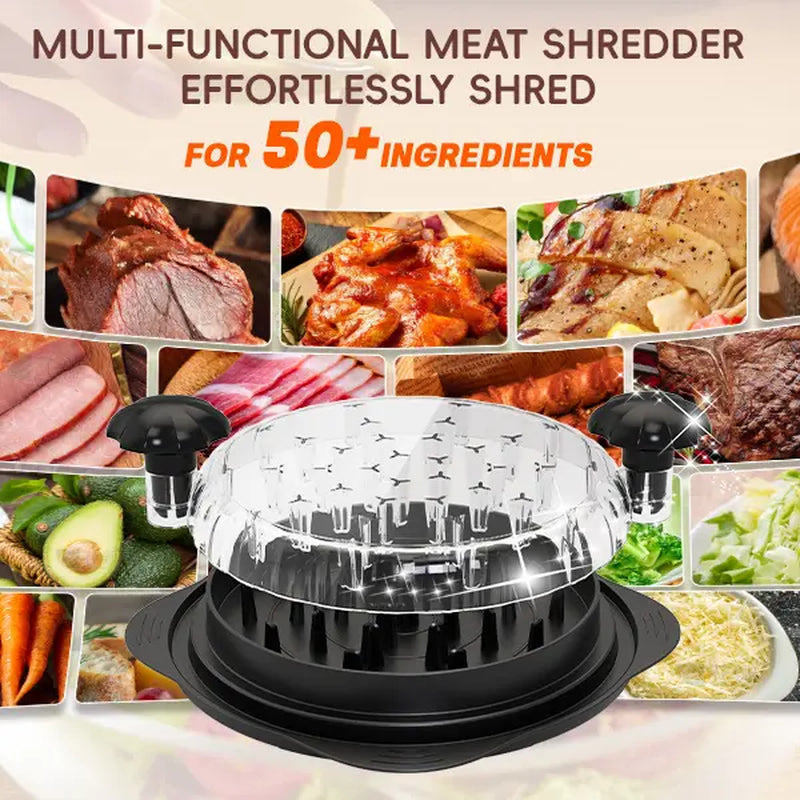XL Chicken Shredder Tool Twist 11 Inch Large Capacity Meat Shredder Bowl with Visible Lid Ergonomic Handle Strong Non Slip Base Dishwasher Safe Kitchen Gadget for Chicken Pork Beef Vegetables Meal Prep Elegant Black