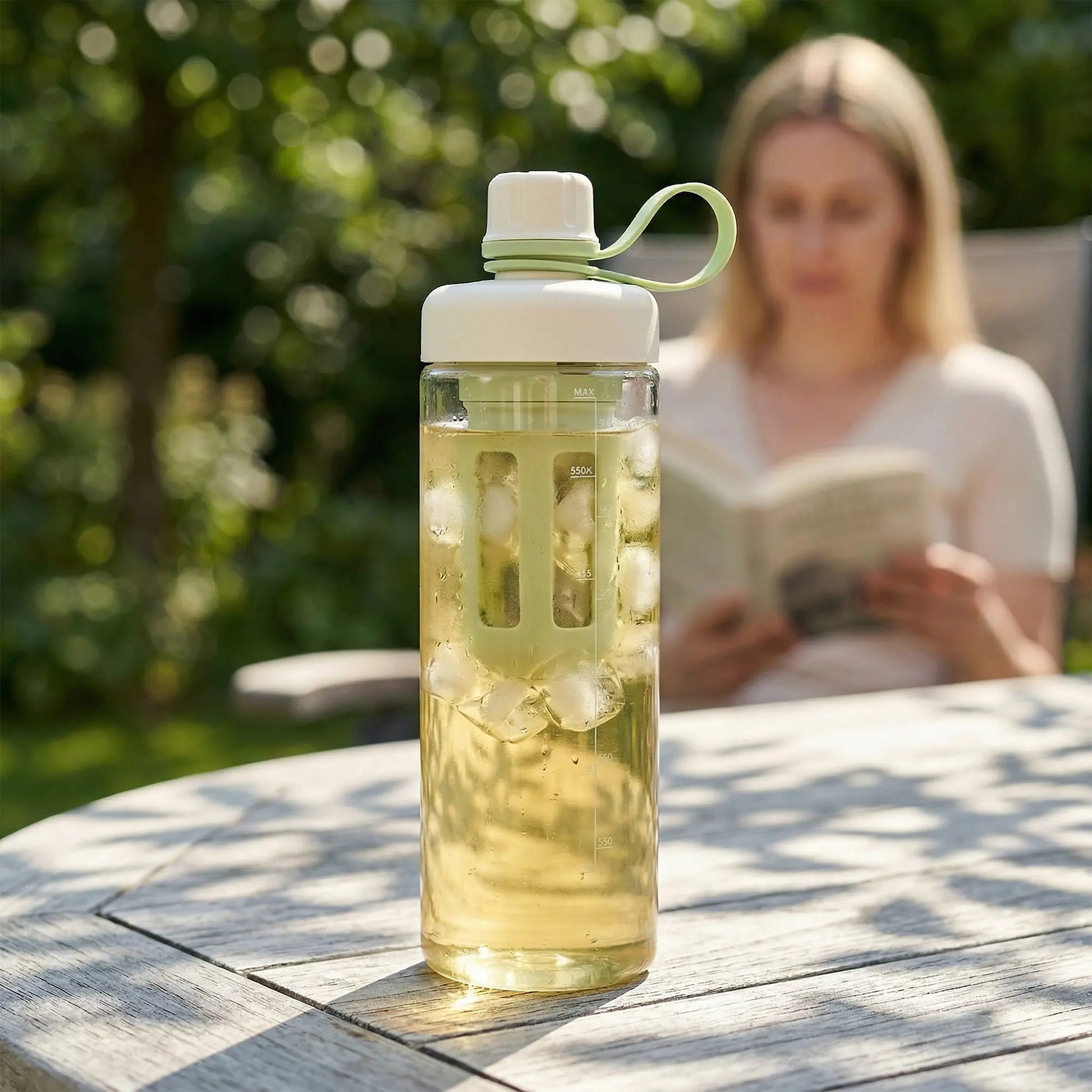 SUSTEAS Reusable Portable Washable Cold Brew Coffee Tumbler with Digital Scale and Dual-Function Tea Filter Net
