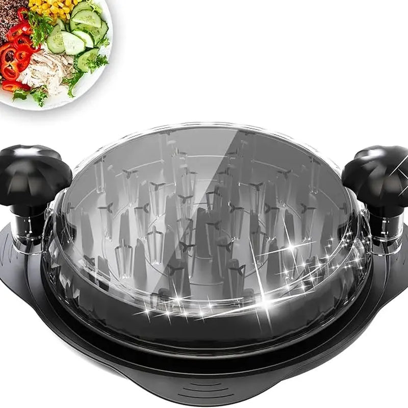 XL Chicken Shredder Tool Twist 11 Inch Large Capacity Meat Shredder Bowl with Visible Lid Ergonomic Handle Strong Non Slip Base Dishwasher Safe Kitchen Gadget for Chicken Pork Beef Vegetables Meal Prep Elegant Black