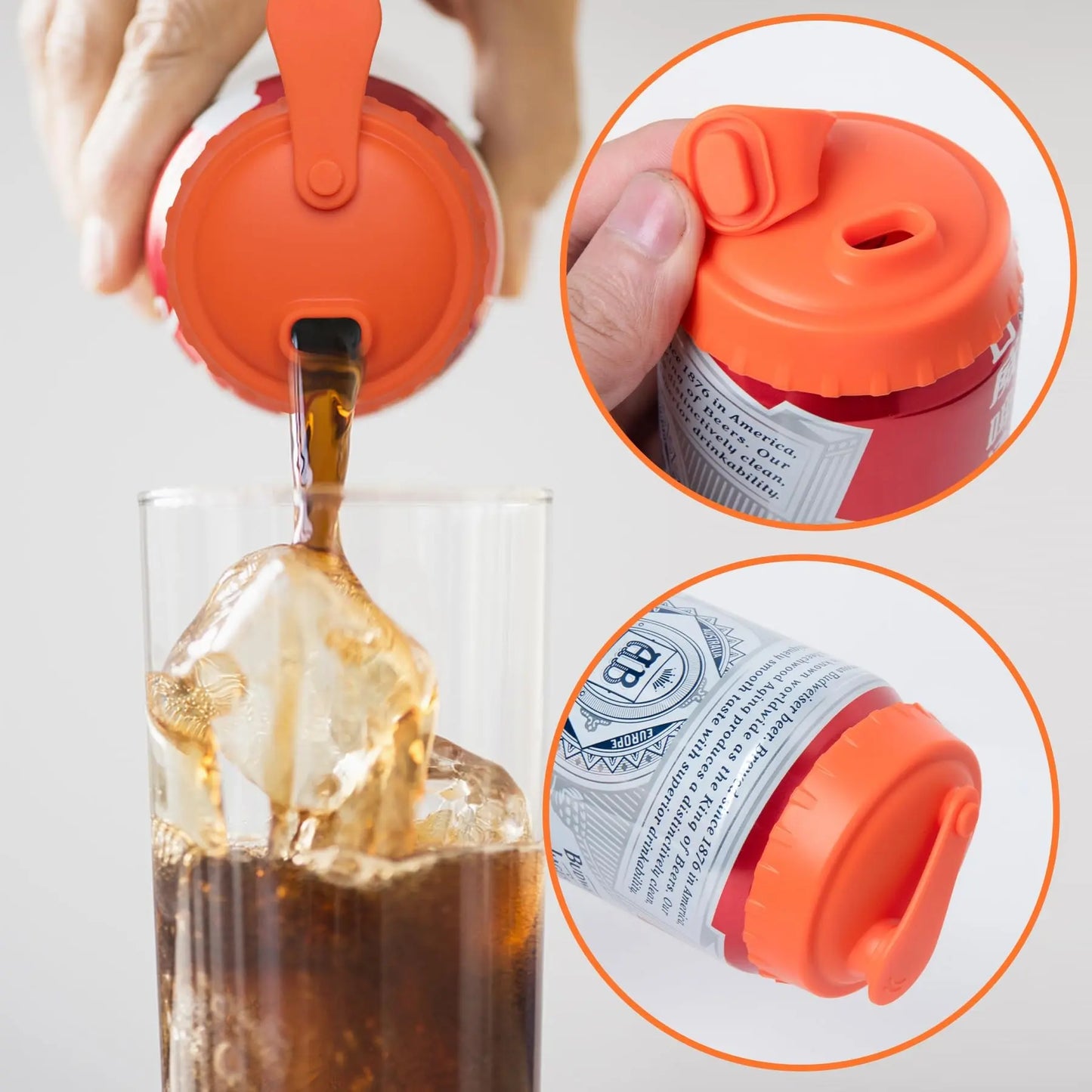 4/6/8-Pack Bpa-Free Soda Can Lids with Straw - Reusable Lids for Seltzer, Juice & Beverage, Silicone Straws Included Drink Covers, Straw Spout Lid Tools for Solving the Sealing of Soda Cans, Essential for Families, Traveling and Picnics
