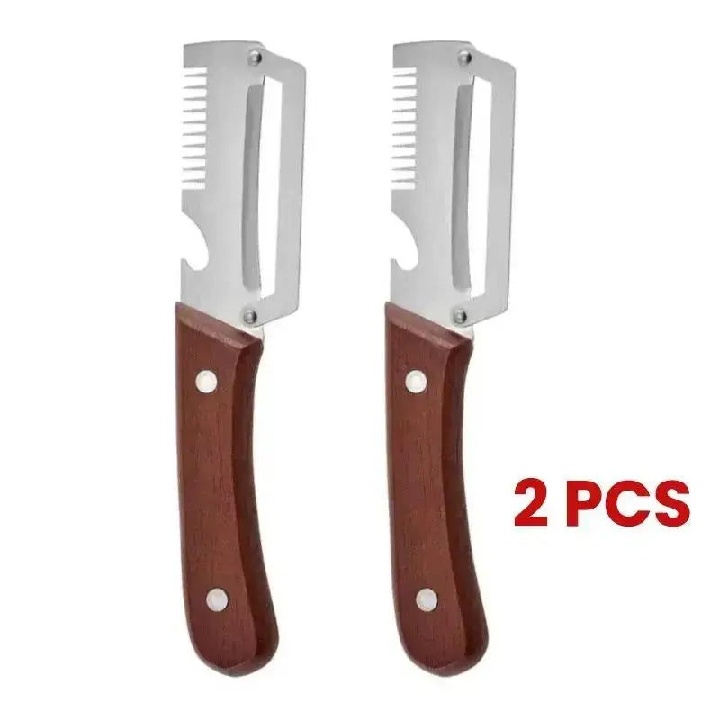 Premium-Grade Fruit & Vegetable Peeler| Sharp Stainless Steel Blade, Ergonomic Wooden Handle + Built-In Bottle Opener – Ideal for Daily Kitchen Use (Potatoes, Apples, Pumpkins & More)