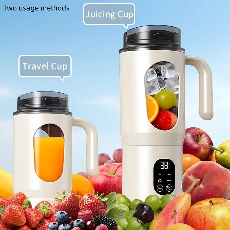 580ML Portable Juicer with LED Display USB Rechargeable Handheld Juice Blender 22000 RPM Self-Cleaning Bpa-Free for Smoothies and Juices with Ice Crush Function