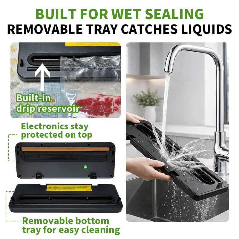 Zenpeak Vacuum Sealer Machine with External Vacuum, Removable Drip Tray, Dry & Moist Modes, Pulse Control, Adjustable Temperature, 6Mm Wider Seal, Built-In Bag Cutter for Food Storage, Meal Prep, Sous Vide, Summervibes Tiktokshopspringglowup,