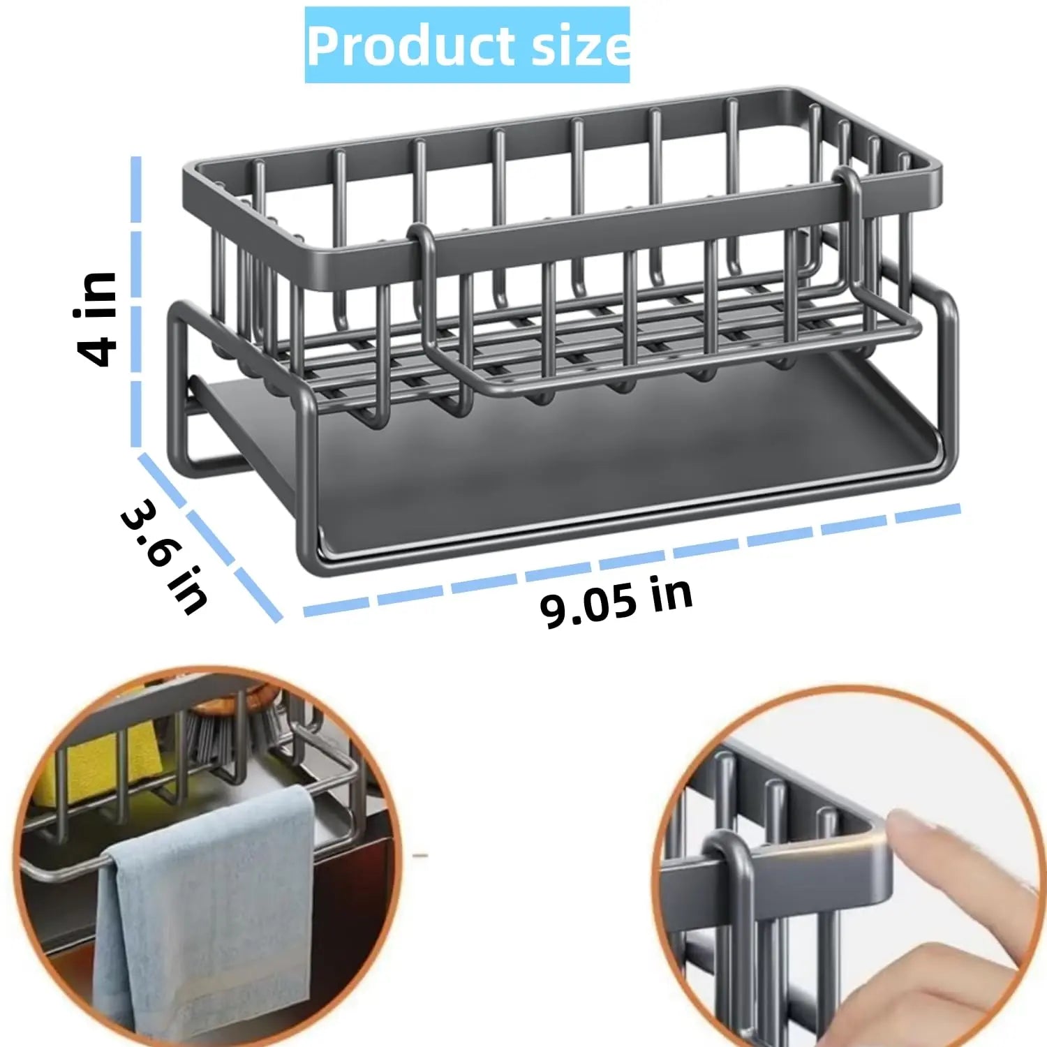 2026 New Upgrade Sink Drying Rack Gadgets,Stainless Metal Sponge Drain Holder,Multifunctional Durable Storage Rack,Rust Prevention Storage Organizer,Household Essentials,Fall Decor,Kitchen Accessories,Gift for Mother'S Day