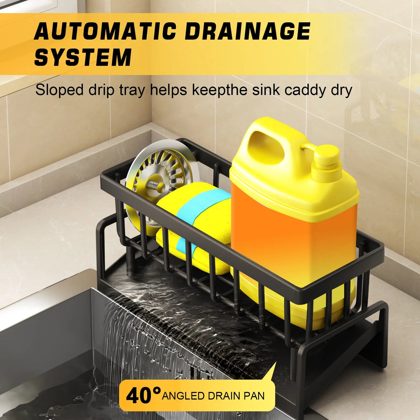 2026 New Upgrade Sink Drying Rack Gadgets,Stainless Metal Sponge Drain Holder,Multifunctional Durable Storage Rack,Rust Prevention Storage Organizer,Household Essentials,Fall Decor,Kitchen Accessories,Gift for Mother'S Day