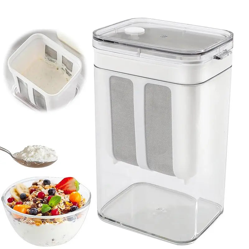 Greek Yogurt Strainer Separator, Larger Capacity Yogurt Filter, BPA Free, Suitable for Juice, Yogurt Milk, Kefir, Tofu, Cheese