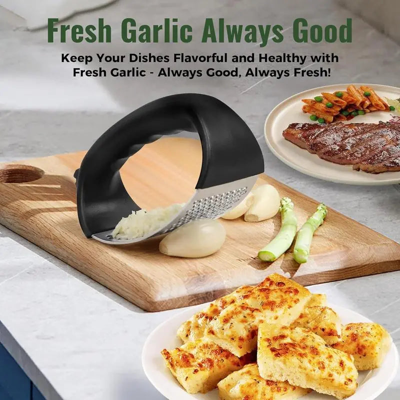 1 Pcs Stainless Steel Garlic Press, Manual Garlic Press, Kitchen Garlic Chopper, Household Kitchen Gadgets