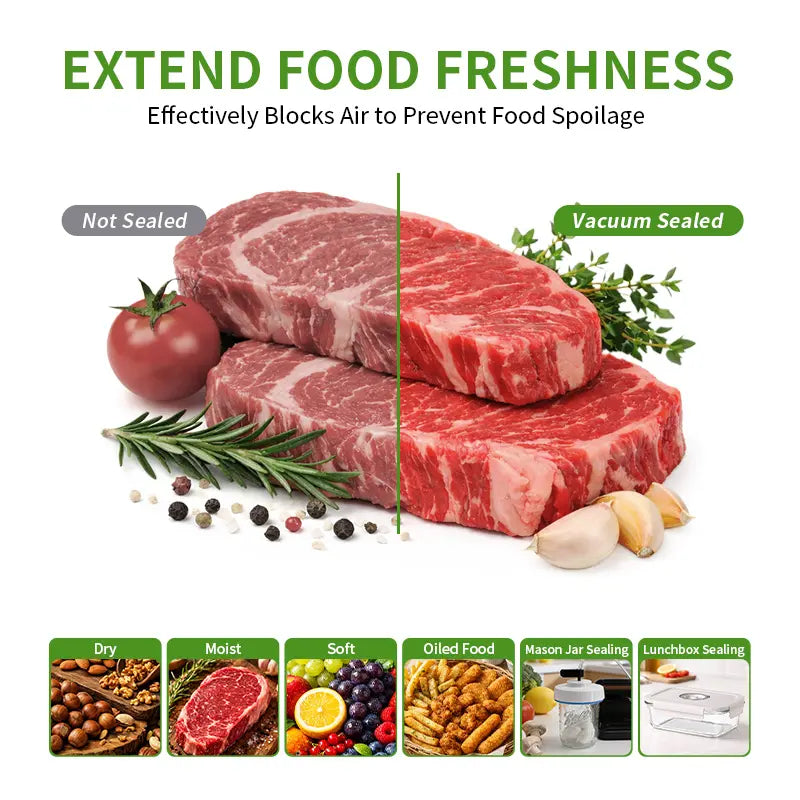 Zenpeak Vacuum Sealer Machine with External Vacuum, Removable Drip Tray, Dry & Moist Modes, Pulse Control, Adjustable Temperature, 6Mm Wider Seal, Built-In Bag Cutter for Food Storage, Meal Prep, Sous Vide, Summervibes Tiktokshopspringglowup,